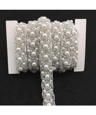 FQTANJU 3 Yards White Beaded Crystal Rhinestone Applique  Rhinetones Trim for Dress  Bridal Applique  Crystal Beaded Applique for Bridal Wedding  Party and Other Formal Occasions (1.5cm Wide) - Buy Online on GoSupps.com