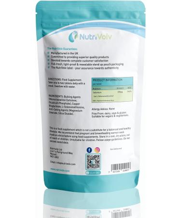 Selenium 200mcg Supplement for Hair Skin & Nails | Immune System Support | Vegan | 120 Tablets - Buy Online on GoSupps.com