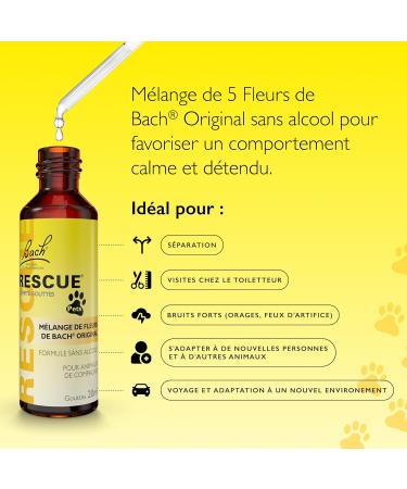 RESCUE Pets Dropper 20 ml Serenity for Pets Ideal for Travel Veterinary Visit Grooming Noise Loneliness Alcohol-free Natural and Vegan - Buy Online on GoSupps.com