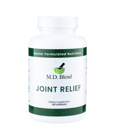 M.D. Joint Relief - Expert Formulated Supplement - Knees HIPS Ankles Movement & Mobility - Daily Wellness Blend - Collagen Hydrolyzed Glucosamine BioPerine Turmeric - 120 Capsules (Pack of 1)