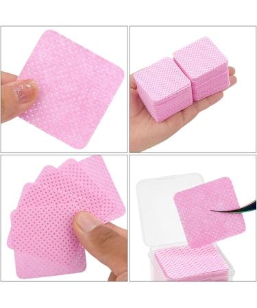 Minkissy 800 Pcs Glue Wipes - Lash Glue Cleaning Pads & Nail Polish Remover | Non-Woven 4.8x4.8cm | Pink - Buy Online on GoSupps.com