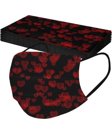 ZQP Disposable Face Bandana Valentine's Day Face Bandanas Heart Shaped Design 3-Ply Breathable Adjustable Balacavas 10PCS A1124-269 - Buy Online on GoSupps.com