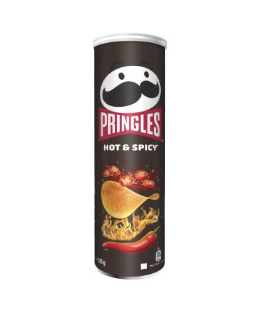 Pringles Hot & Spicy (1 x 185 g)-the irresistible snack classic in the practical box-extra sharp chips with hot pepper taste-pop.Play.Eat.185 g (1 Pack)
