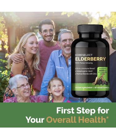 KORESELECT Elderberry Capsules with Panax Ginseng - Immune Support Herbal Blend - 60 Capsules - Buy Online on GoSupps.com