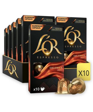 L'Or Espresso Coffee - 100 Capsules Colombia Intensity 8 - Nespresso®* compatible (pack of 10 x 10)