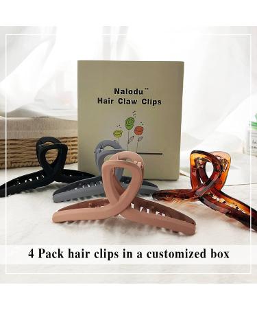 Nalodu Hair Claw Clips - Large 4.3 Inch No Slip Butterfly Clip Clamp for Thick Hair - 4 Pack (Matte & Caramel Colors) - Women and Girls - Buy Online on GoSupps.com