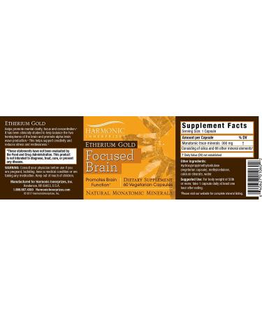 Buy Harmonic Innerprizes Etherium Gold - Focused Brain 60 Veggie Capsules | Boost Cognitive Health - Buy Online on GoSupps.com