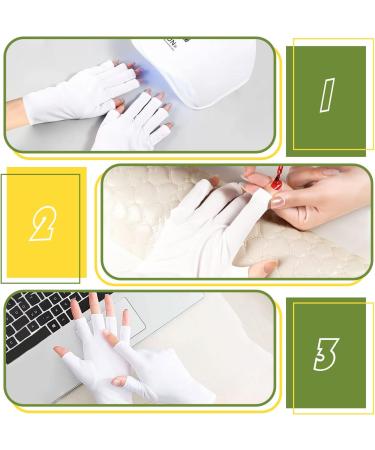 RIVIEVAL UV Gloves for Gel Nails UV Gloves Gel Manicure Gloves UV Protection Gloves Anti UV Gloves Nail Art Skin Care UV Shield Gloves Half Finger Gloves for Nail Polish Nail Art Dryer(White) - Buy Online on GoSupps.com