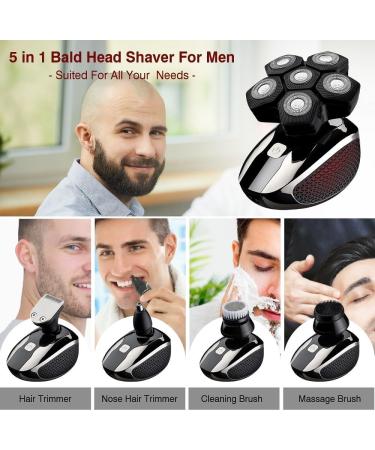 5 in 1 Electric Head Shaver for Men | Waterproof Grooming Kit for Bald Heads Nose Hair & Sideburns Trimmer - Buy Online on GoSupps.com