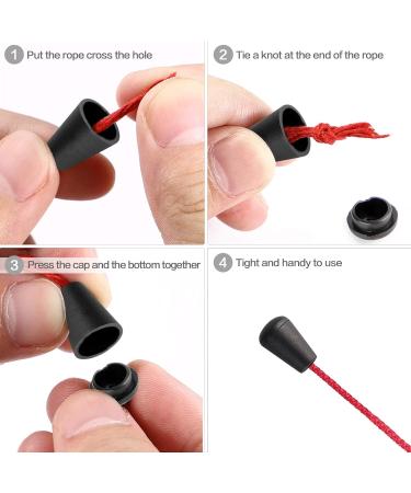 Inovat 20 Pcs Black Plastic Cord Lock Stopper Detachable Cap for Lanyard Backpack Clothing - Buy Online on GoSupps.com