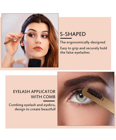 Gold Eyelash Applicator Tool Set for False Lash Clusters - 2 Pcs - Buy Online on GoSupps.com