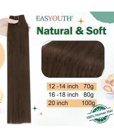 Easyouth Brown Invisible Wire Hair Extensions 18 Remy Human Hair #2 - 80g - Buy Online on GoSupps.com