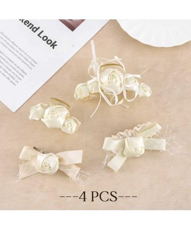 Bohend Wedding Roses Hair Claw - Thick White Hair Clip & Lace Headband | Stylish Hair Accessories for Women & Girls - International Shipping Available - Buy Online on GoSupps.com