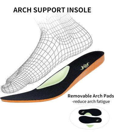AOV Women's Walking Shoes with Arch Support - Plantar Fasciitis Sneakers for Foot & Heel Pain Relief - Orthotic Tennis Shoes - Size 8 White/Green - Buy Online on GoSupps.com