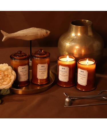IZIDDO Peony & Leather Scented Candle - 10oz Natural Handmade Gift for Him & Her - Elegant Brown Candle Jar - Buy Online on GoSupps.com