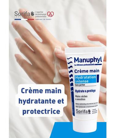  SORIFA Pack of 6 Manuphyl Intense Hydration Hand Creams - Moisturizing and protective - For dry and sensitive hands - Non-greasy fragrance-free enriched with allantoin and wheat proteins - 100ml tube - Buy Online on GoSupps.com