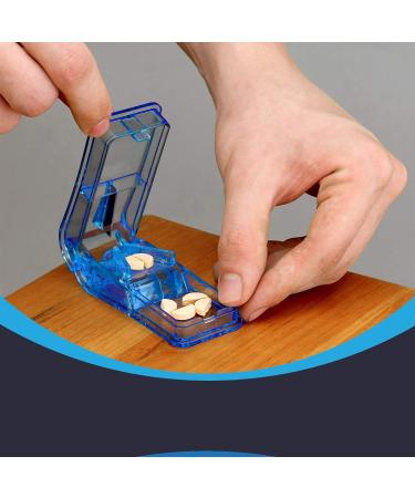 Pill Splitters - (Pack of 2) Pill Cutters with V- Grip for Small and Medication - Easily Cut Pills Splitter | Cutter and Crusher with Pill Holder Case to Spli - Buy Online on GoSupps.com