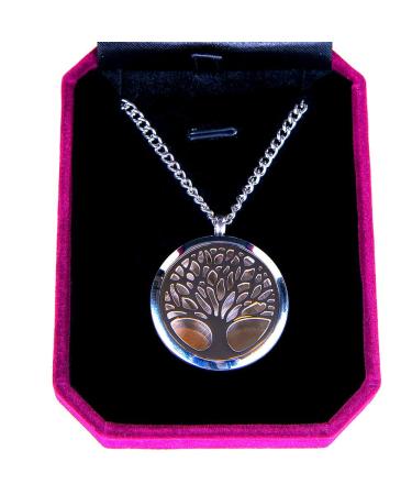 Aromatherapy Essential Oil Diffuser Necklace | Stainless Steel Pendant with 10 Refill Pads | Adjustable Chain Jewelry Gift Box - Buy Online on GoSupps.com