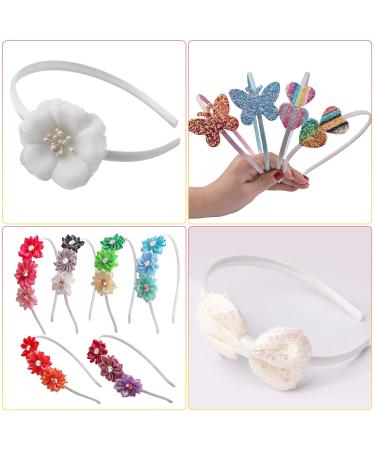 Buy Candygirl 20-Piece White Satin Frontal Ligaments & Headbands for Girls - DIY Accessories - Buy Online on GoSupps.com