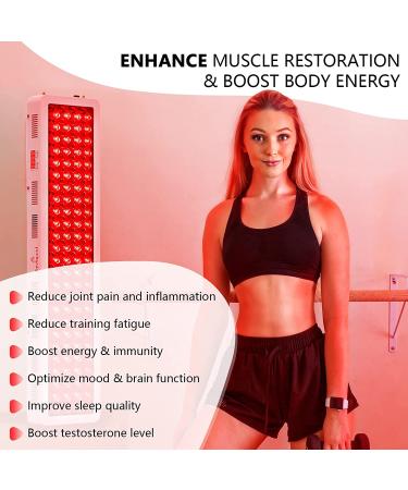 Bestqool Red Light Therapy Device - 60 Clinical Grade LEDs, 660nm 850nm, Timer, 95W High Power Panel for Fast Recovery, Skin Health, Pain Relief - Buy Online on GoSupps.com