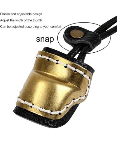 Buy Bnineteet Archery Thumb Rings | Brass Daema Protection & Soft Leather Finger Guards for Traditional Archery - Black - Buy Online on GoSupps.com