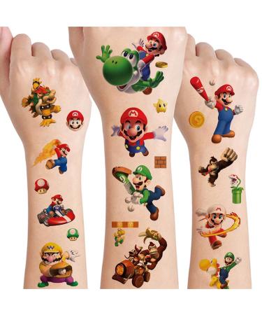 8 Sheets Mario Temporary Tattoos Stickers - Kids Waterproof Tattoo Stickers for Mario Theme Birthday Party Favors - Buy Online on GoSupps.com
