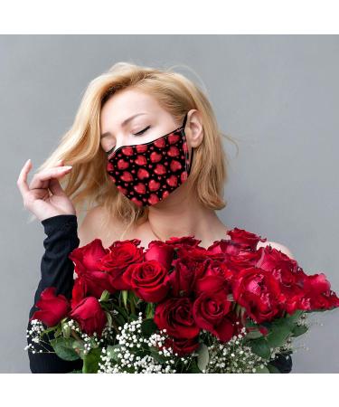 Windproof Activated Carbon mask Valentines Day Baby Cat Holding Heart Shaped Baloons Romantic Love Themed Illustration Vermilion Black Facial decorations for adults - Buy Online on GoSupps.com