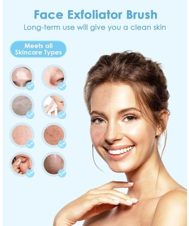 Jack&Rose Sonic Silicone Face Scrubber - Waterproof Electric Facial Cleansing Brush for Sensitive Skin - Inductive Charging Face Exfoliator (Sky Blue) - Buy Online on GoSupps.com