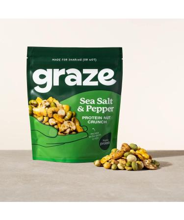 Graze Protein Range: Sea Salt & Pepper Healthy Snacks 100gx6 Bags - Vegan Alternative to Crisps, Mixed Nuts, Pretzels - Buy Online on GoSupps.com