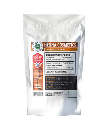 Organic Orange Peel Powder for Hair & Skin Care | Henna Cosmetics 200g | Vitamin C Face Mask - Buy Online on GoSupps.com