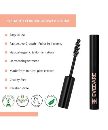 EVEDARE Advanced Eyebrow Serum with Peptides & Vitamins - Longer, Thicker, Fuller Brows - Strengthening Natural Extracts (5ML) - Buy Online on GoSupps.com