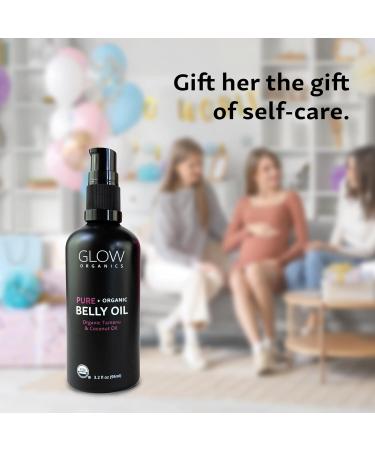 Glow Organics Belly Oil for Pregnancy Prevents Stretch Marks & Scars Organic Maternity Skincare Fast-Absorbing Pregnancy Safe Daily Ritual 95ml - Buy Online on GoSupps.com
