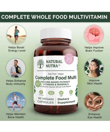 Natural Nutra Whole Food Complete Multivitamin and Mineral for Women and Men, Energy Booster, Helps Maintain Bone Health Supplement, Improves Brain Function and Skin, Help Enhance Immunity 60 Capsules 1 Count (Pack of 60) - Buy Online on GoSupps.com