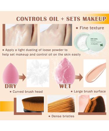 Air Cushion CC Cream Mushroom Head Foundation Matte Concealer Full Coverage Liquid Foundation Set with Makeup Sponge & Foundation Brush Lightweight Long Lasting Oil Control Face Loose Setting Powder - Buy Online on GoSupps.com