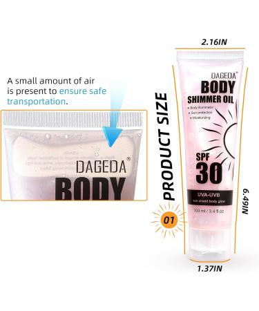  Prreal Sunscreen Shimmering Body Oil SPF 30 100 ml glitter sunscreen with Centella Asiatica extract light Sun Shield Shimmer Non-sticky moisturizing oil pink - Buy Online on GoSupps.com