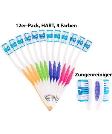 Newgen Medicals 36-Pack Branded Hand Toothbrushes with Tongue Cleaners - Hard 4 Colors | Ideal for Dental Care & Travel - Buy Online on GoSupps.com