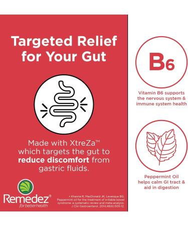 Remedez Advanced Bowel Defense (50 Capsules) - Digestive Health Support: Vitamin B6 & Peppermint - Vegan & Gluten Free - Targeted Release Formula for IBS Relief - Buy Online on GoSupps.com