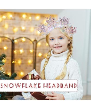 AOVNA Christmas Snowflake Headbands Winter Snow Hair Hoop Glitter Snowflake Head Bopper Headdress Costume Props for Women Girls - Buy Online on GoSupps.com