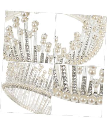 Fashion Headwear Baroque Pearls Headpiece for Women Princess Crowns Rose Gold Headband Wedding Pearl Headband for Wigs Wedding Crown Prom Crown Hair Accessories Bride Wedding Dress 15*15*8.5cm Silver - Buy Online on GoSupps.com