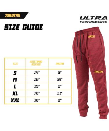 Men's Ultra Performance 3 Pack Joggers with Pockets - Marled Black/Red/Charcoal - S-5XL - Buy Online on GoSupps.com