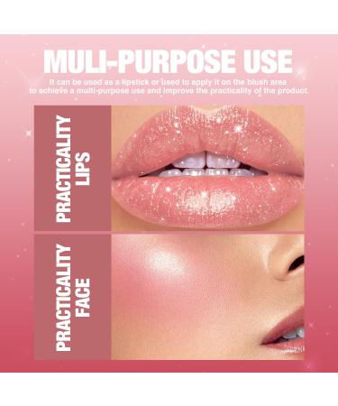  Vawolecy Sparkling Metallic Lip Gloss Gothic Diamond Lipstick with Intense Light Glittering Lip Gloss for Women and Girls - Buy Online on GoSupps.com