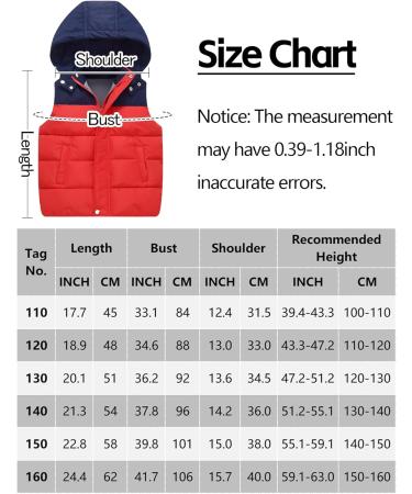 Happy Cherry Kids' Hooded Winter Puffer Vest - Water Resistant Lightweight Windproof Jacket for Boys and Girls - 6-7 Years, Red - Buy Online on GoSupps.com