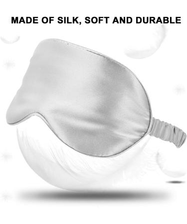 2pcs Silk Sleep Masks - Adjustable Eye Cover for Sleeping - Soft Light Grey Eye Pads & Blindfolds - Comfortable Travel Sleep Accessories - Buy Online on GoSupps.com