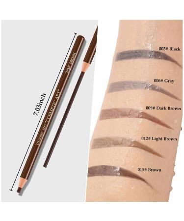 Waterproof Eyebrow Pencil Set - 5 Pcs Long Lasting Smudge Proof Eyeliner in Dark Brown - International Shipping Available - Buy Online on GoSupps.com