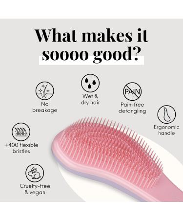Lily England Detangle Hair Brush - Vegan Detangler for Curly, Thick, Fine Hair - Wet & Dry Use - Lilac Pink - 1 Count - Buy Online on GoSupps.com