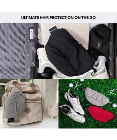 Hairbrella Lite Women's Rain Hat - Waterproof Hair Protection | Adjustable Strap | Packable Black Classic - Buy Online on GoSupps.com