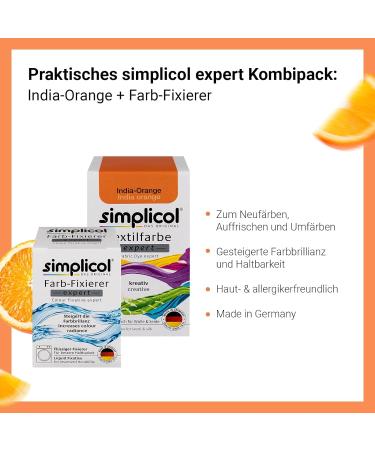 simplicol expert fabric dye + Colour Fixer for washing machine or manual colouring: Tie Dye Recolour or Restore Clothes - India Orange India-orange 1702 - Buy Online on GoSupps.com