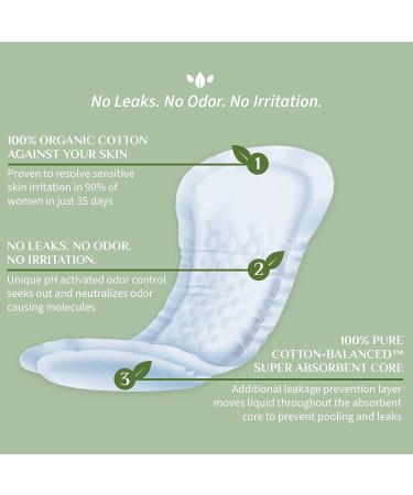 Organyc 100% Organic Cotton Pads for Bladder Leaks - 64 Count (4 Pack) - Buy Online on GoSupps.com