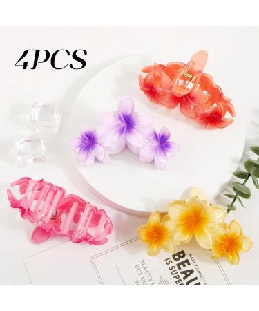 Shop Pieces Hawaii Large Flower Hair Clips - Non-Slip Headpieces for Girls & Women | 4pcs Set for Beach Party & Vacation - Buy Online on GoSupps.com