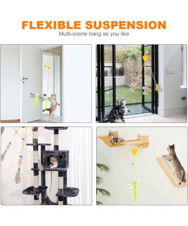 Hanging Cat Toys for Indoor Cats - 3 Pack Retractable Exercise Toy Set - Interactive Kitten Hunting Toys for Door - Bouncing Rope Included - Buy Online on GoSupps.com